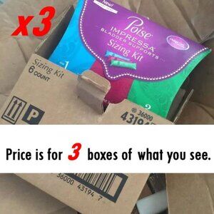 3 Kits of Poise Sizing Kit Prevents Leakage 3 Kits